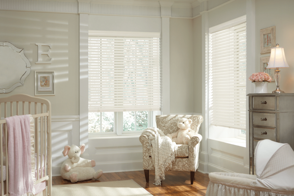 White Wood Blinds Nursery