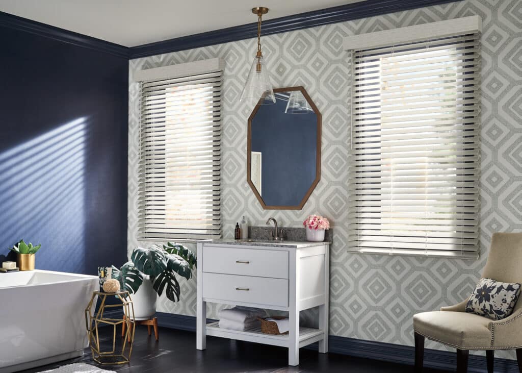 Graber Faux Wood Blinds Bathroom1